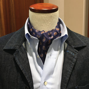 Navy and small paisley cravat