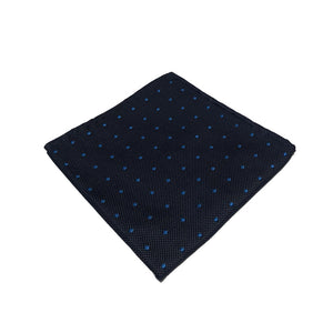 Navy and Royal Blue Spotted Silk Handkerchief