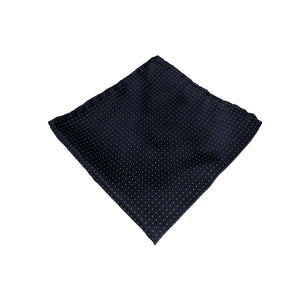 Navy and White Pin Spot Silk Handkerchief